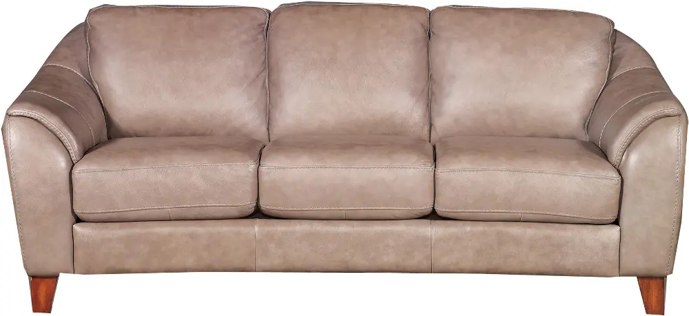 Contemporary Truffle Brown Leather Sofa - Lidia-1