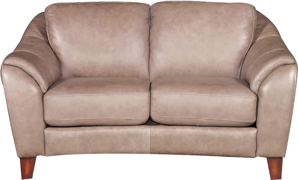 Lidia 64 Inch Truffle Brown Leather Loveseat-1