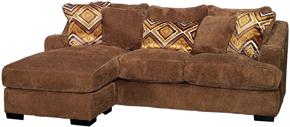 Casual Contemporary Dark Beige Sofa-Chaise - Spartan-1