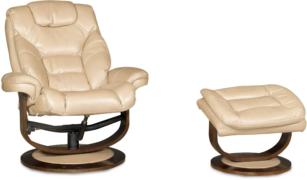 Taupe Swivel Recliner & Ottoman-1
