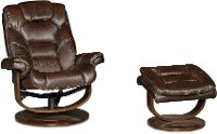 Dark Brown Swivel Recliner Ottoman Rc Willey Furniture Store