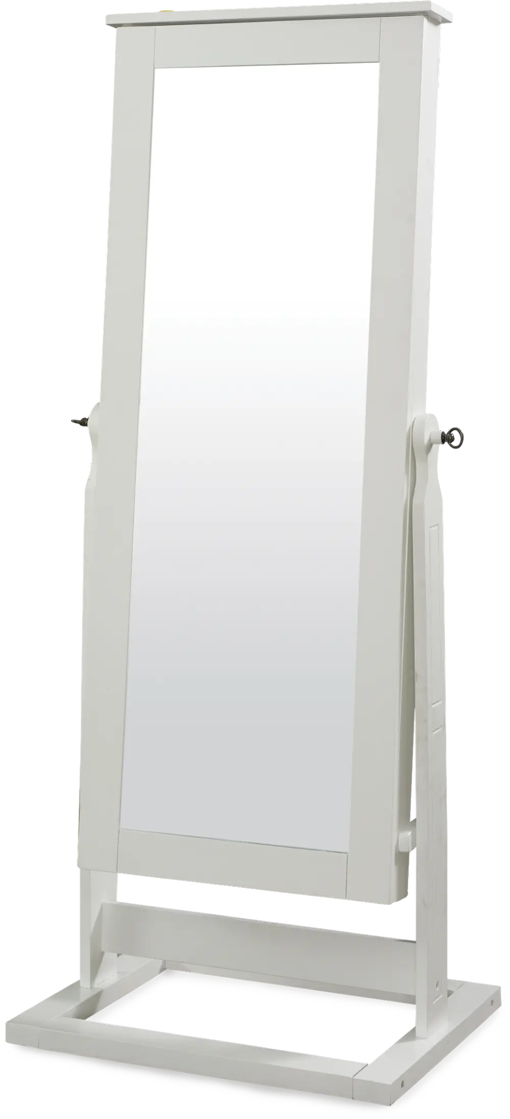 White Jewelry Wardrobe with Cheval Mirror-1