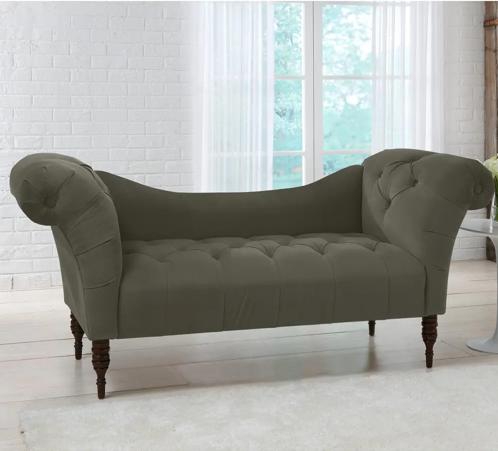 6006ESPVLVPWT Edith Pewter Velvet Tufted Lounge Chaise- Skyline Furniture-2