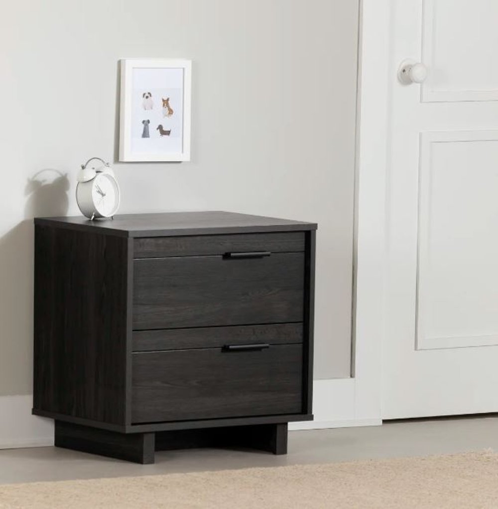 Flynn Modern Gray Oak Nightstand - South Shore