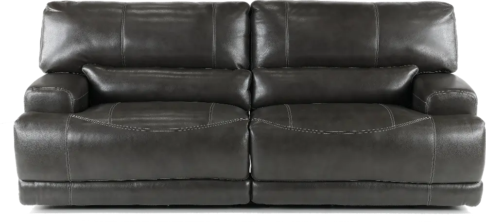 charcoal leather-match power reclining sofa stampede