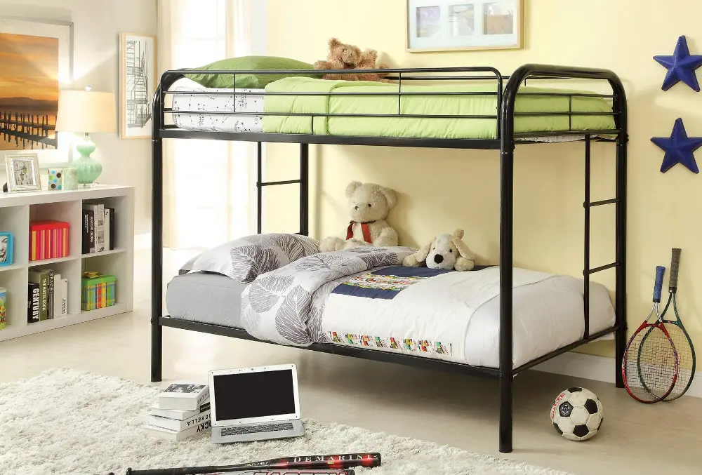 Black Twin-over-Twin Bunk Bed - Rylie -1