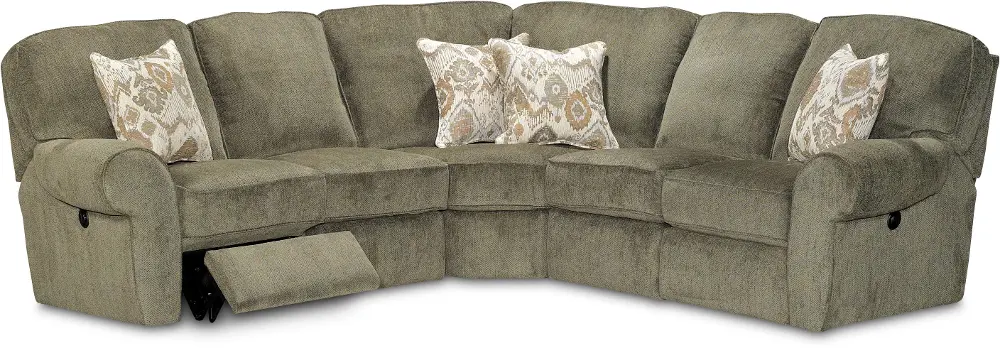 Megan Green Upholstered 3 Piece Reclining Sectional-1
