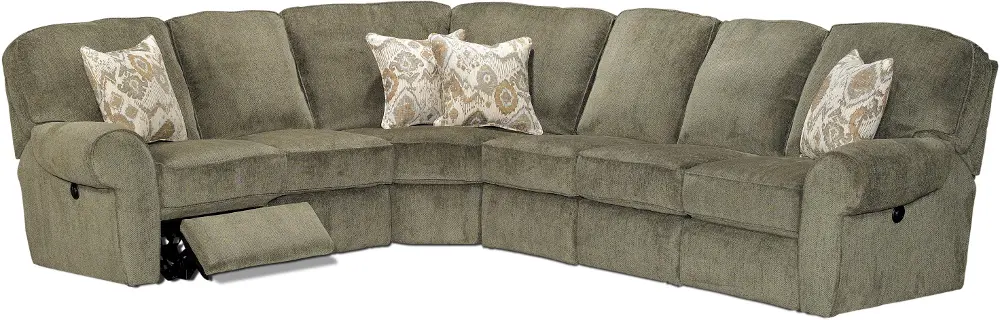 Megan Green Upholstered 4 Piece Reclining Sectional-1