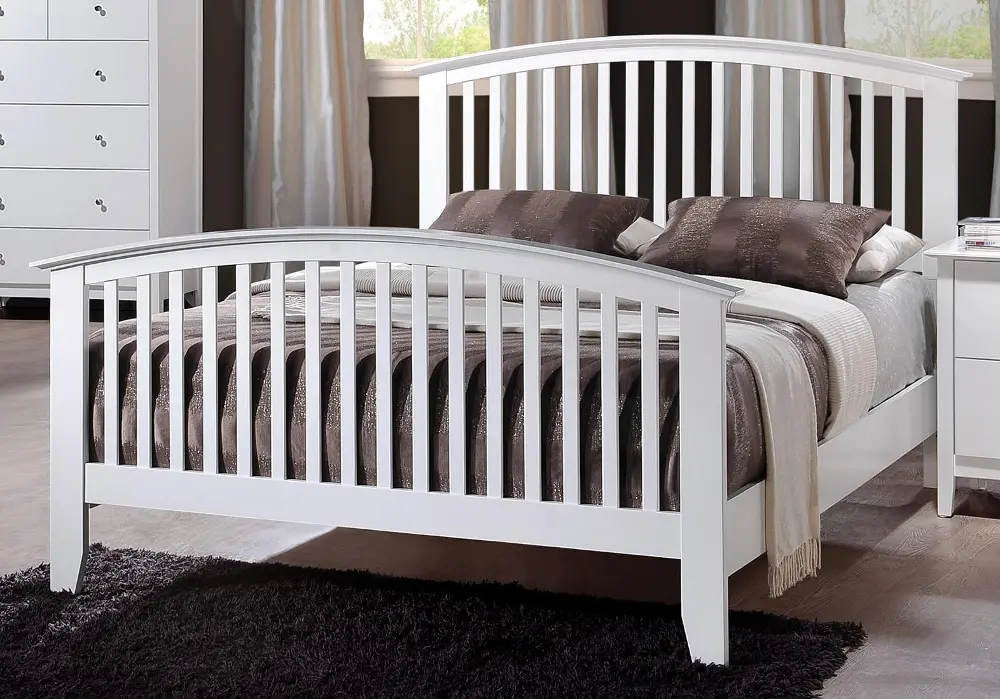 White Queen Bed - Lawson -1