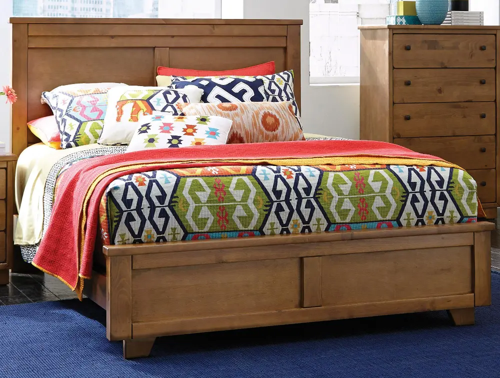 Diego Dune Pine Casual Contemporary California King Bed-1