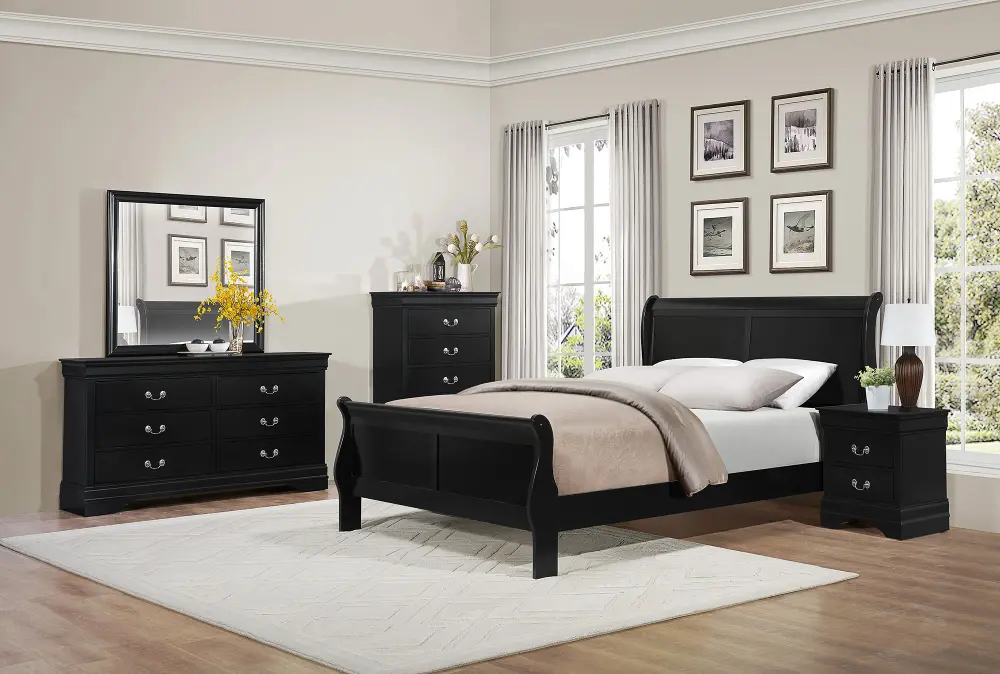 Mayville Black 4 Piece Full Bedroom Set-1