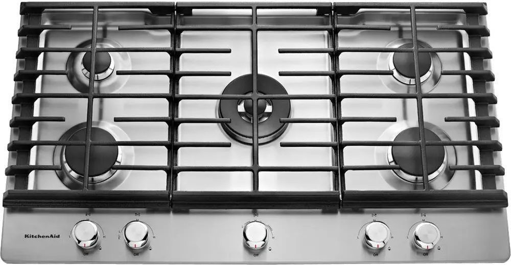 KCGS556ESS KitchenAid 36 Inch Gas Cooktop with 5 Burners - Stainless Steel-1