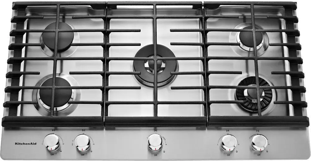 KCGS956ESS KitchenAid 36 Inch Gas Cooktop with Removable Griddle - Stainless Steel-1