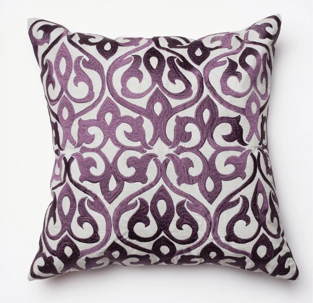 P0004 Gray and Plum 18 Inch Throw Pillow-1