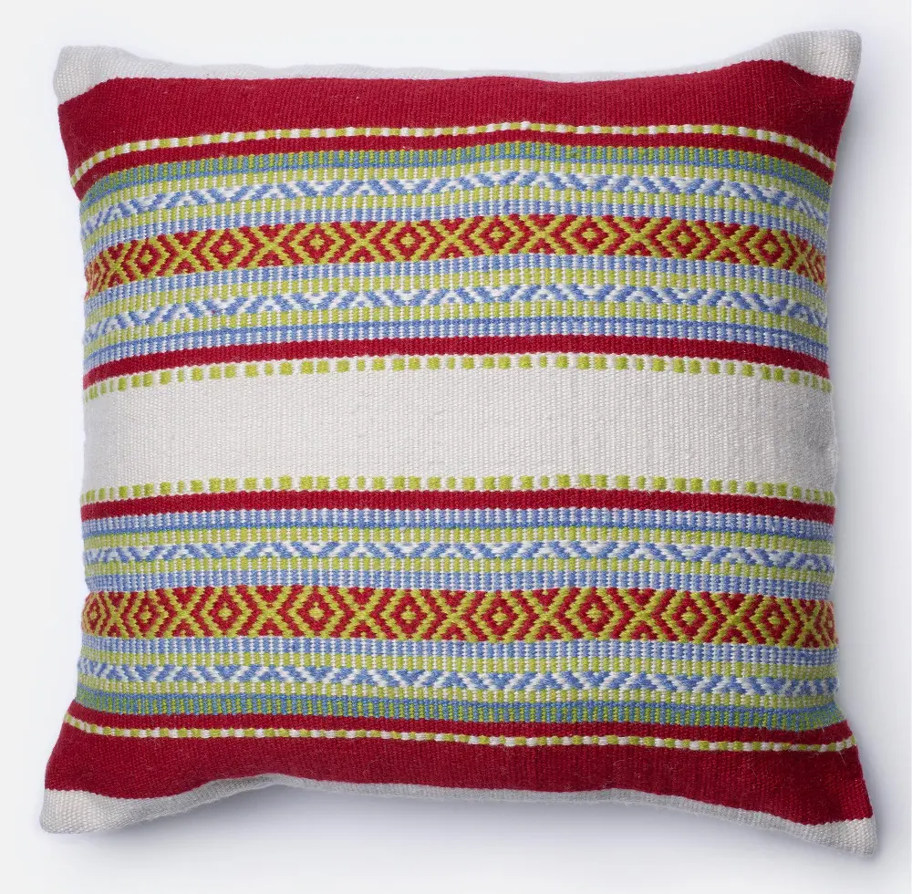 P0213 Multi Colored Striped Throw Pillow-1