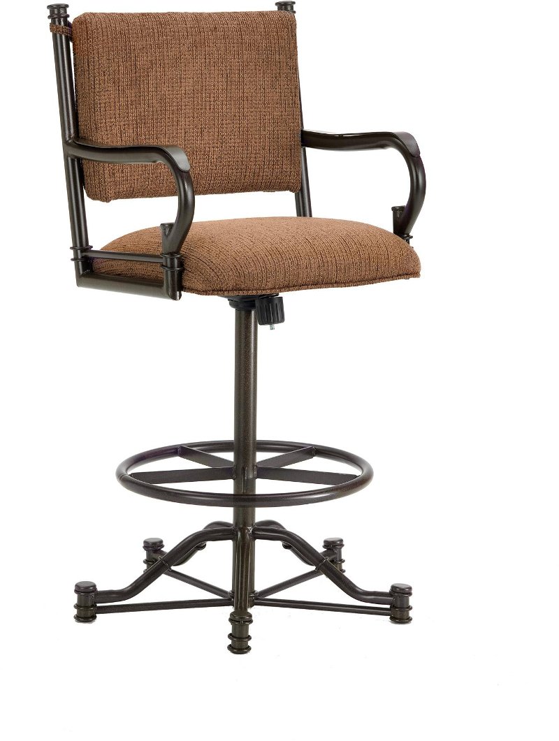 Rust Metal Swivel Counter Height Stool, Counter Height Task Chair