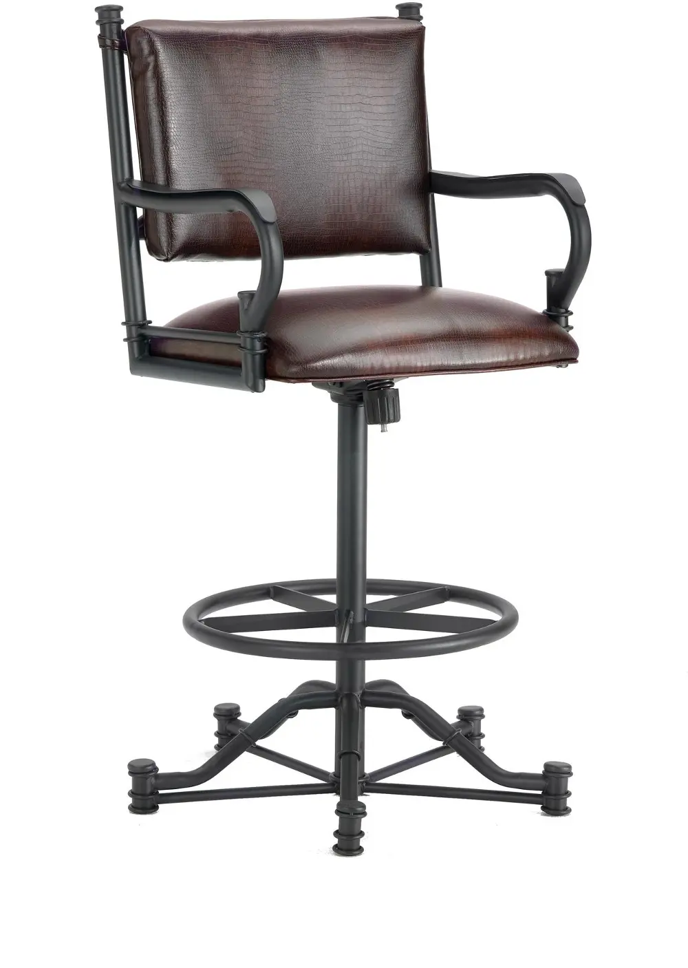 Brown and Black 30 Inch Swivel Bar Stool - Baltimore-1