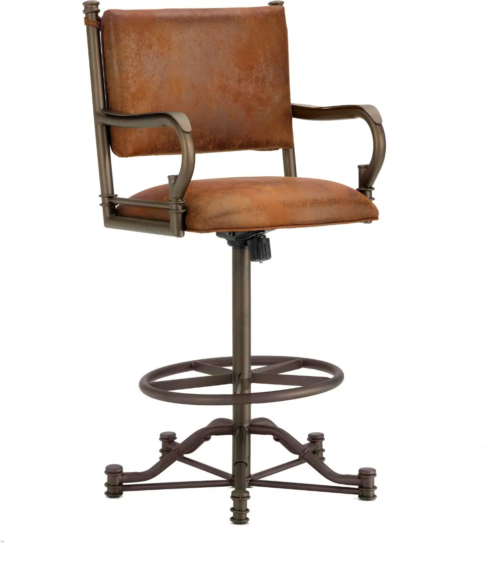 Bronze and Brown 30 Inch Swivel Bar Stool - Baltimore-1