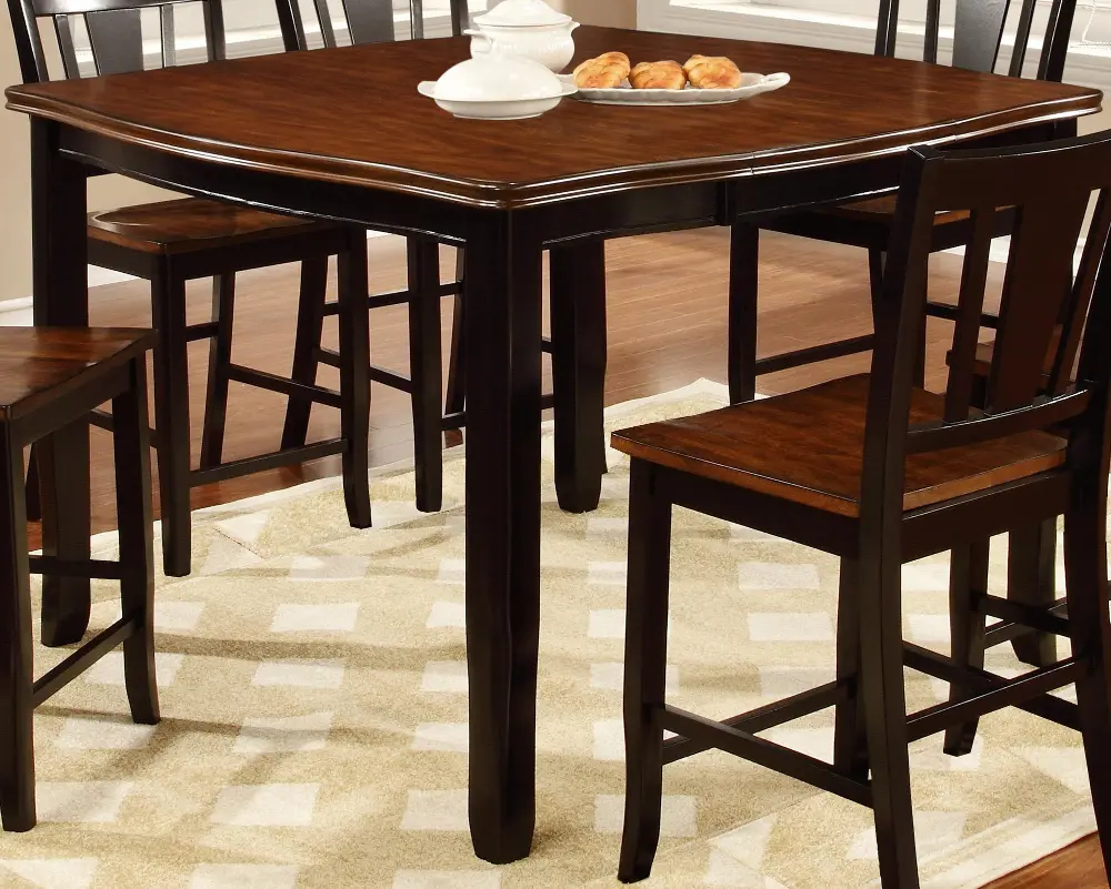 Black and Cherry Counter Height Dining Table - Dover Collection -1