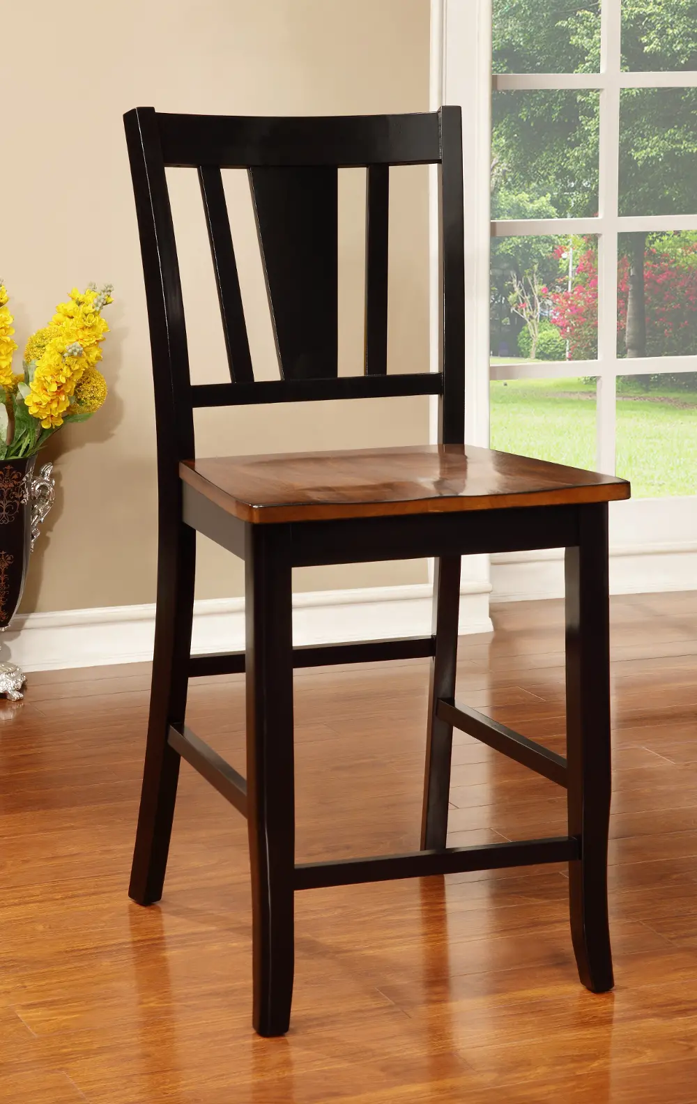 Black & Cherry Counter Height Stool - Dover-1