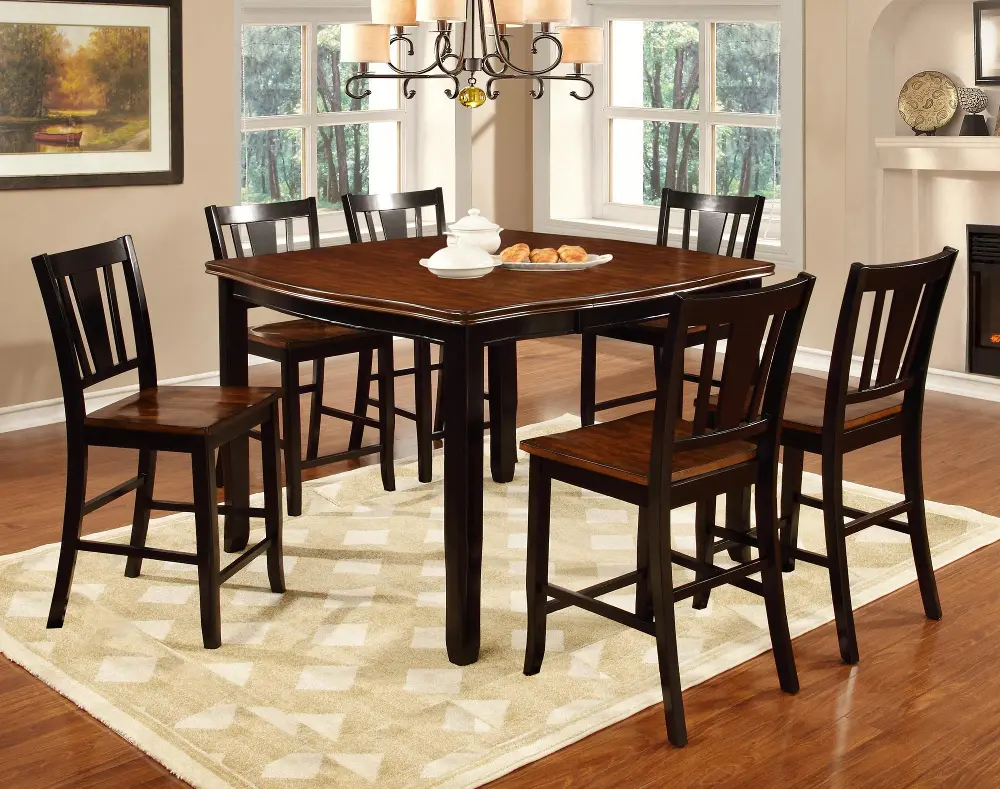 Black and Cherry 5 Piece Counter Height Dining Set - Dover-1