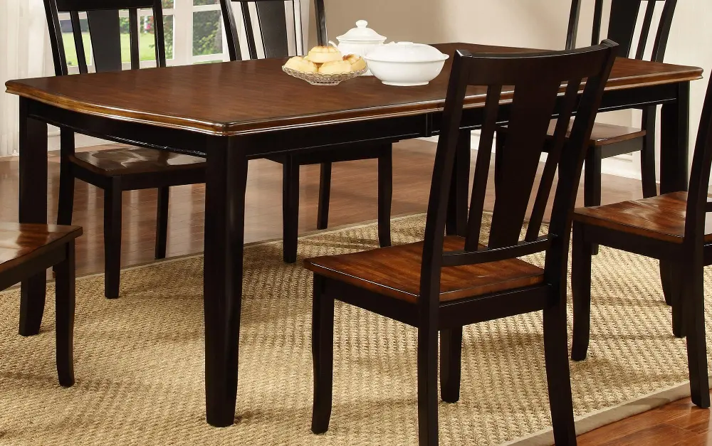 Black and Cherry Dining Table - Dover Collection-1