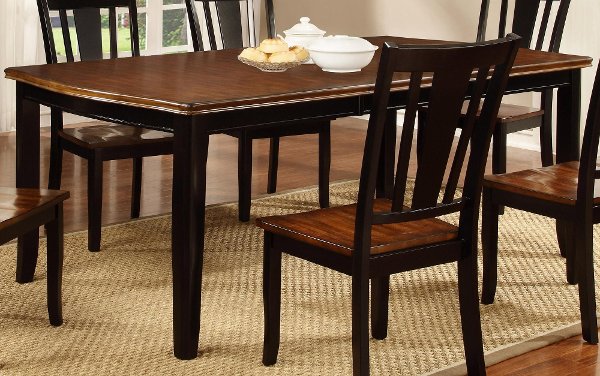 Rc Willey S Dining Tables Room Furniture Black And Cherry Dining Table Dover Collection