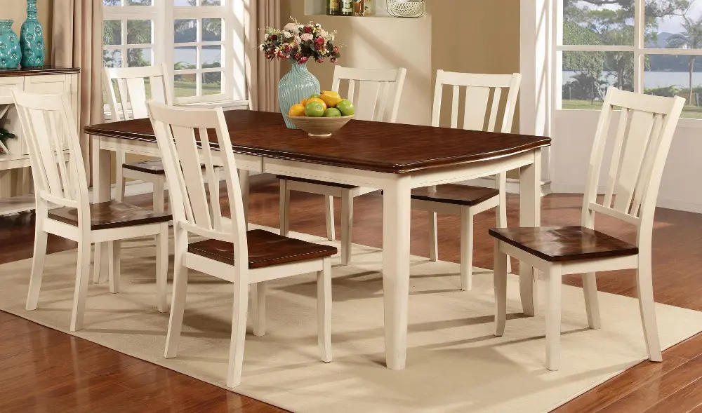 White and Cherry 5 Piece Dining Set - Dover -1