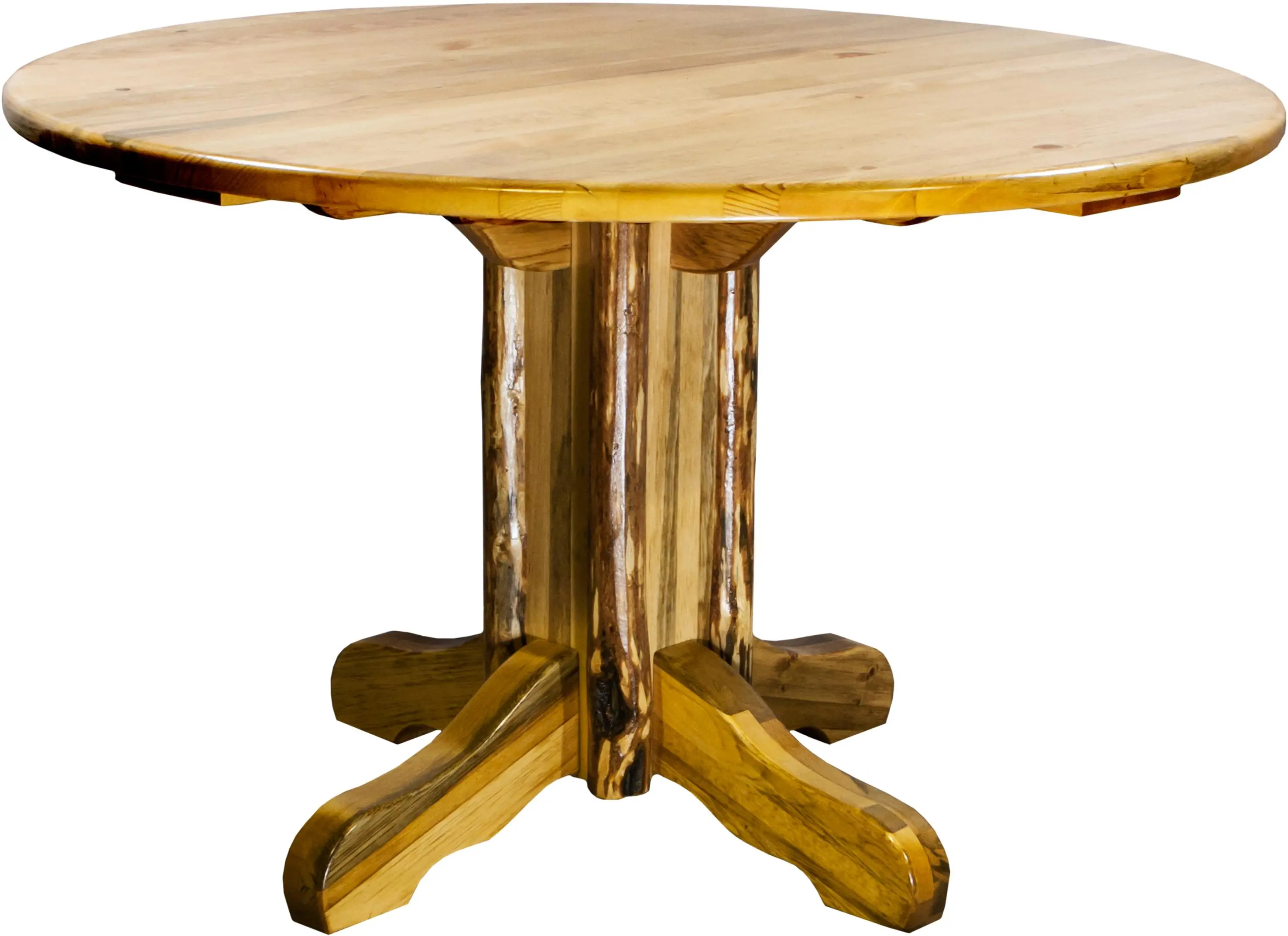 Glacier Country Rustic Wood Round Dining Room Table