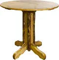 Glacier Country Rustic Pine Wood Pub Table