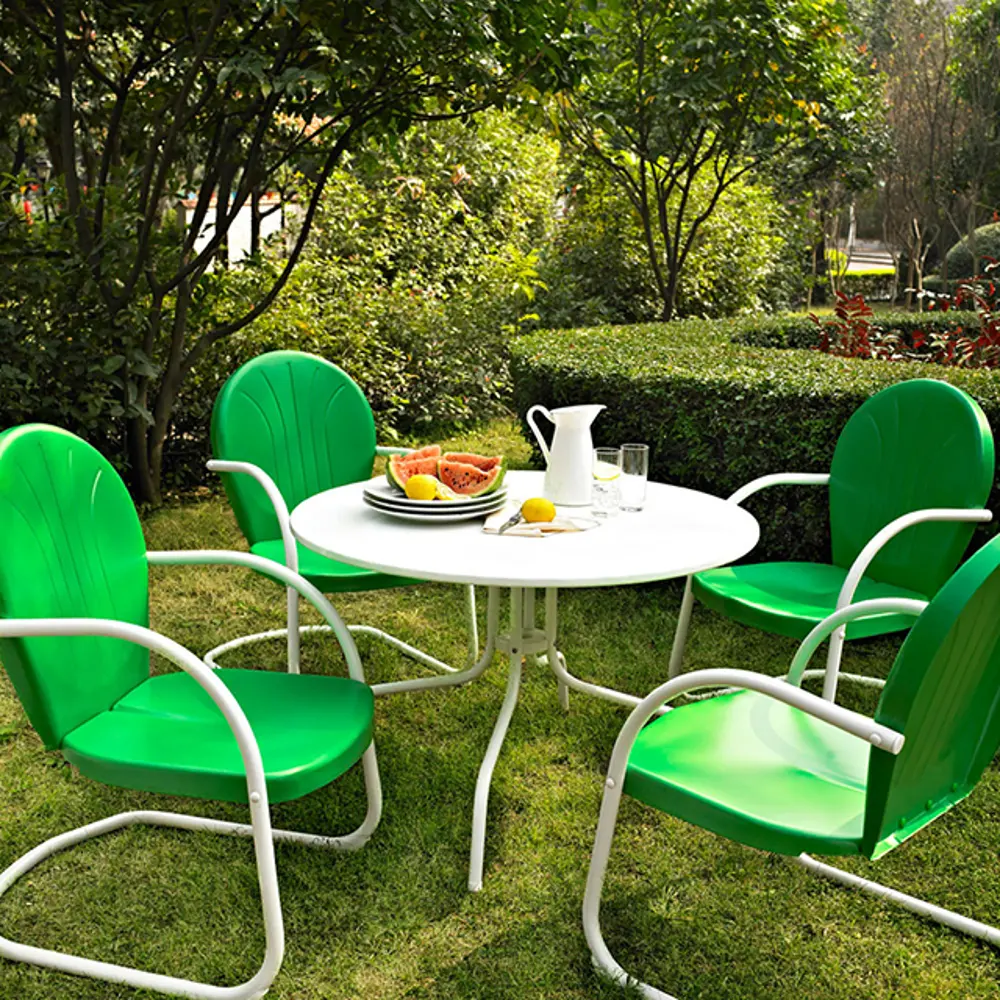 KOD1001WH Green 5 Piece Metal Outdoor Dining Set - Griffith-1
