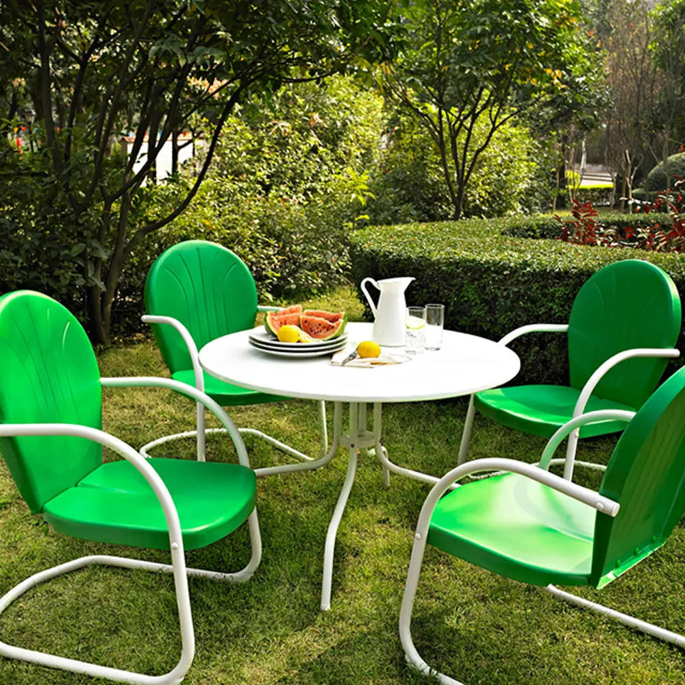 KOD1001WH Green 5 Piece Metal Outdoor Dining Set - Griffith-2