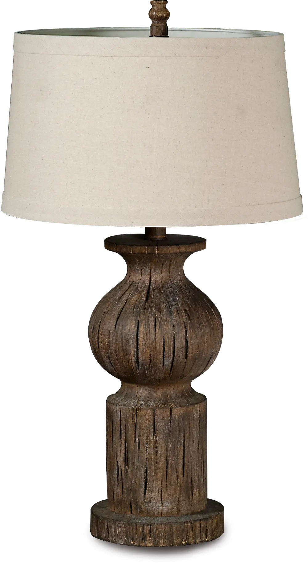 30 Inch Rustic Dark Wood Table Lamp-1