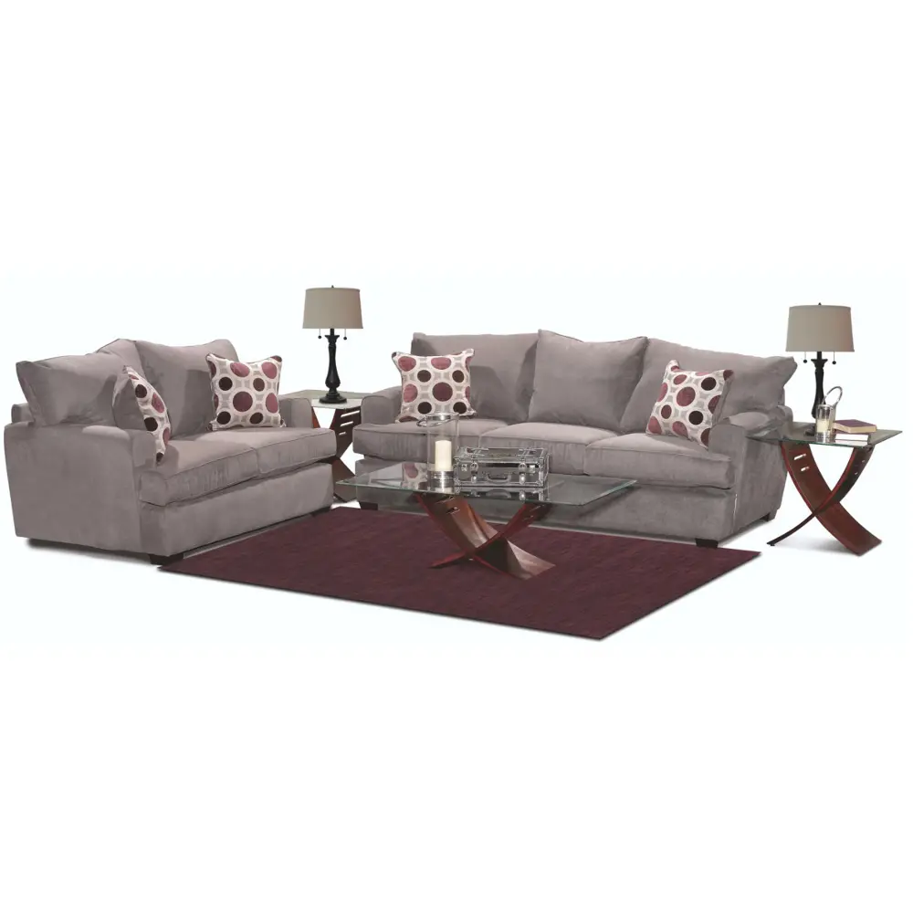 Contemporary Gray 7 Piece Sofa Bed Living Room Set - City-1