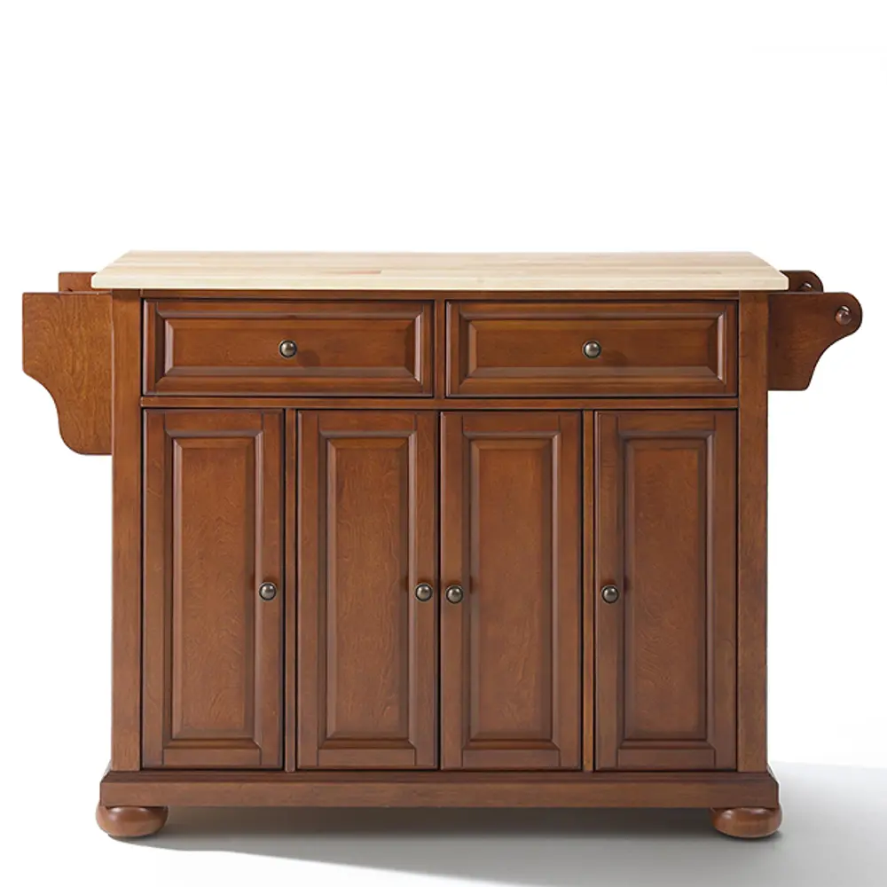  Cherry Kitchen Island with Natural Top - Alexandria-1