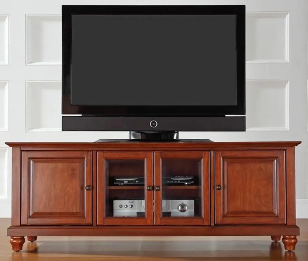 KF10005DCH Cherry Brown Low Profile 60 Inch TV Stand - Cambridge -1