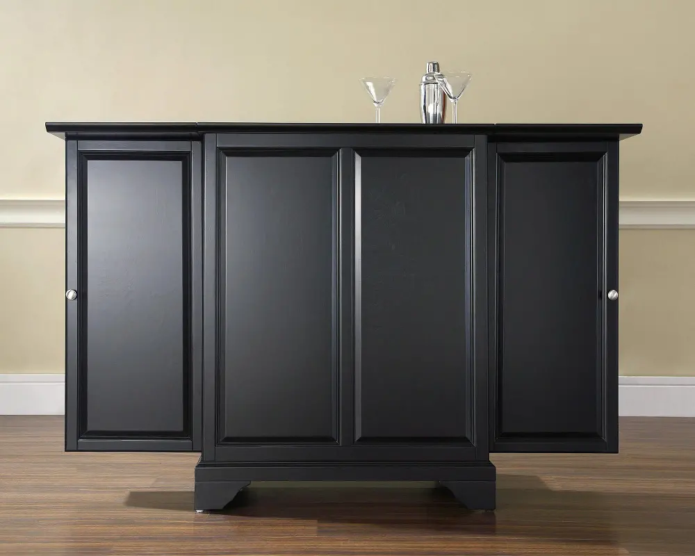 KF40001BBK Black Expandable Bar Cabinet - LaFayette -1