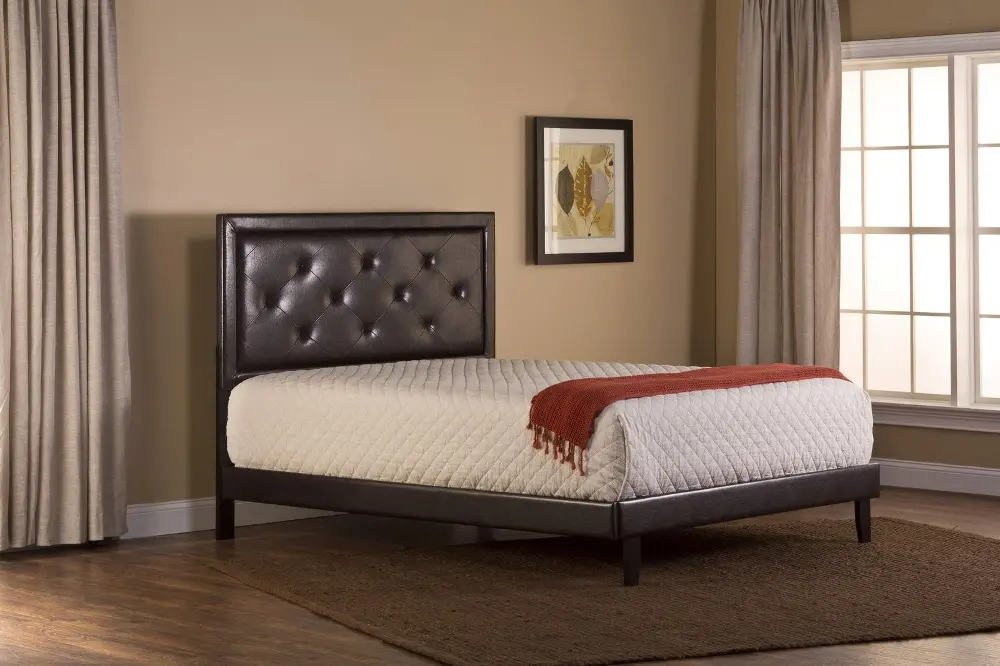 Becker Brown Twin Upholstered Bed-1