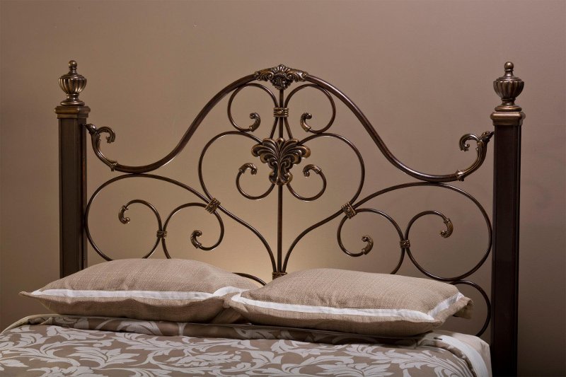 Antique Gold King Headboard Mikelson, Antique Wrought Iron Twin Bed Frame
