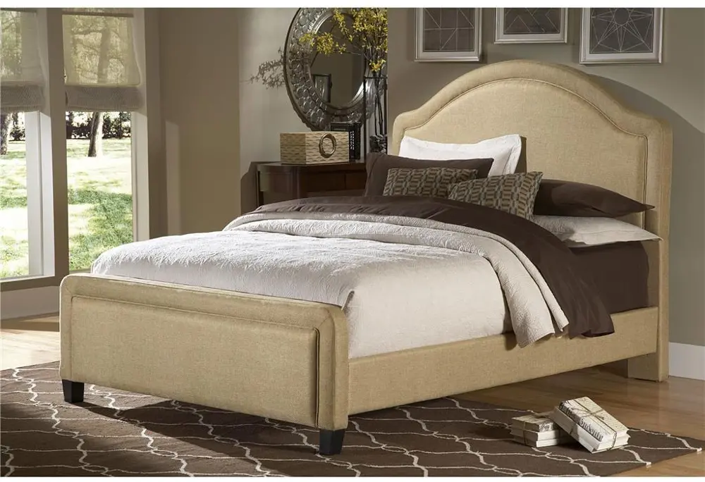 Beige Upholstered Queen Bed - Veracruz -1