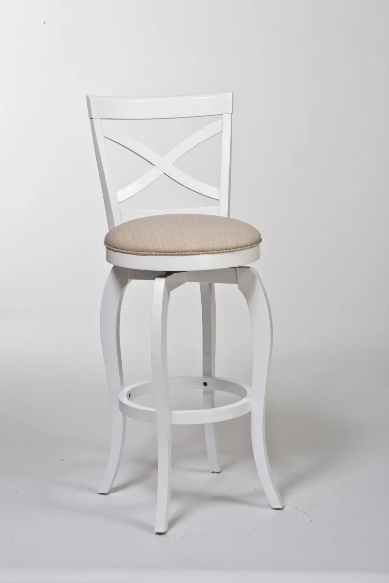 Ellendale White Swivel Counter Height Stool