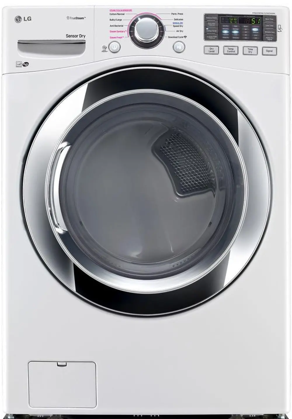 DLEX3370W LG Electric Dryer with TrueSteam Technology - 7.4 cu. ft. White-1