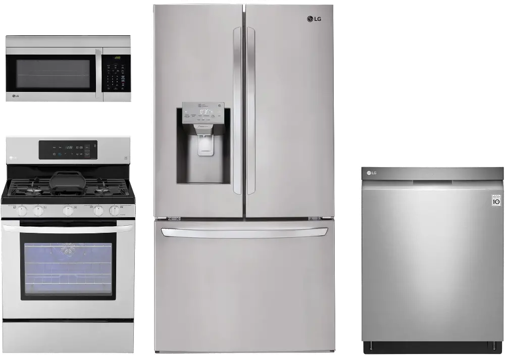 KITCHEN PACKAGE LG 4 Piece Gas Kitchen Appliance Package - Stainless Steel-1