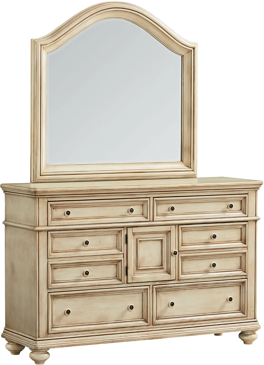 Heritage Antique White Mirror-1