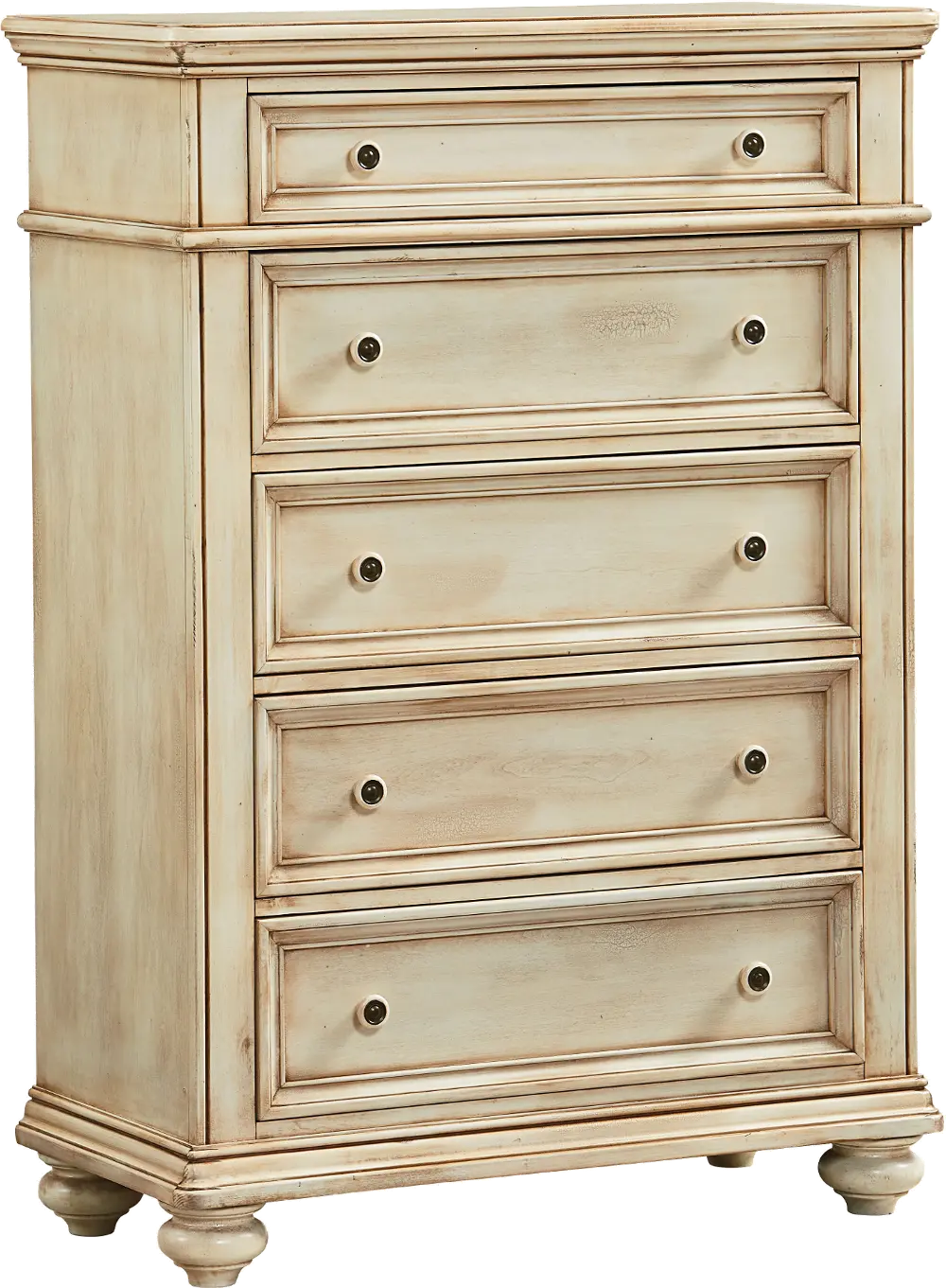 Heritage Antique White Chest of Drawers-1
