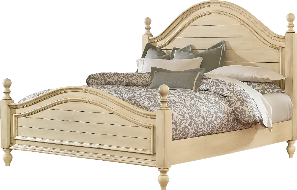 Rustic Antique White Queen Bed - Heritage -1
