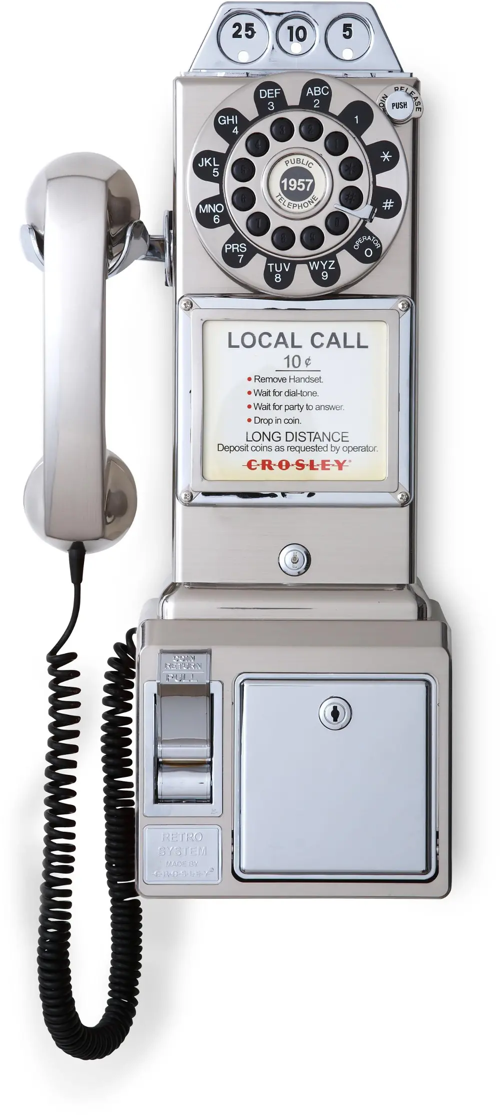 CR56-BC Chrome 1950'S Replica Payphone-1