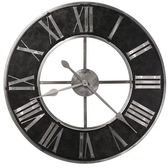Industrial Style Black & Steel Wall Clock-1