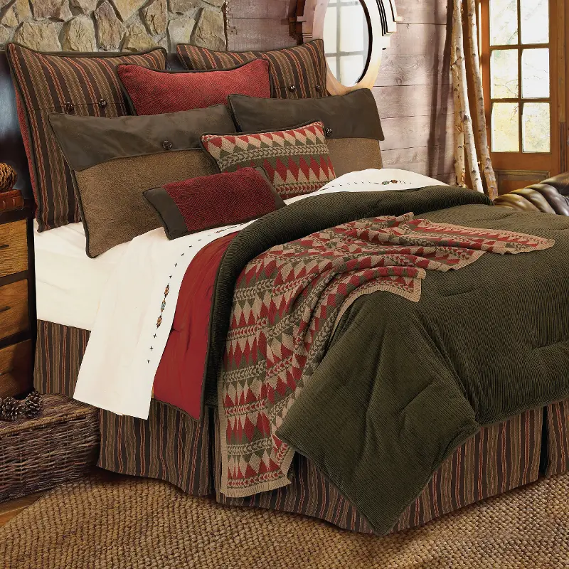 Queen Wilderness Ridge Bedding, Leather Comforter Set Queen Size