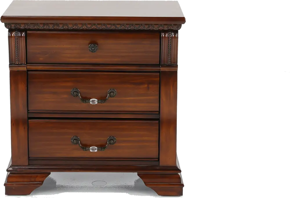 Isabella Dark Cherry Nightstand-1